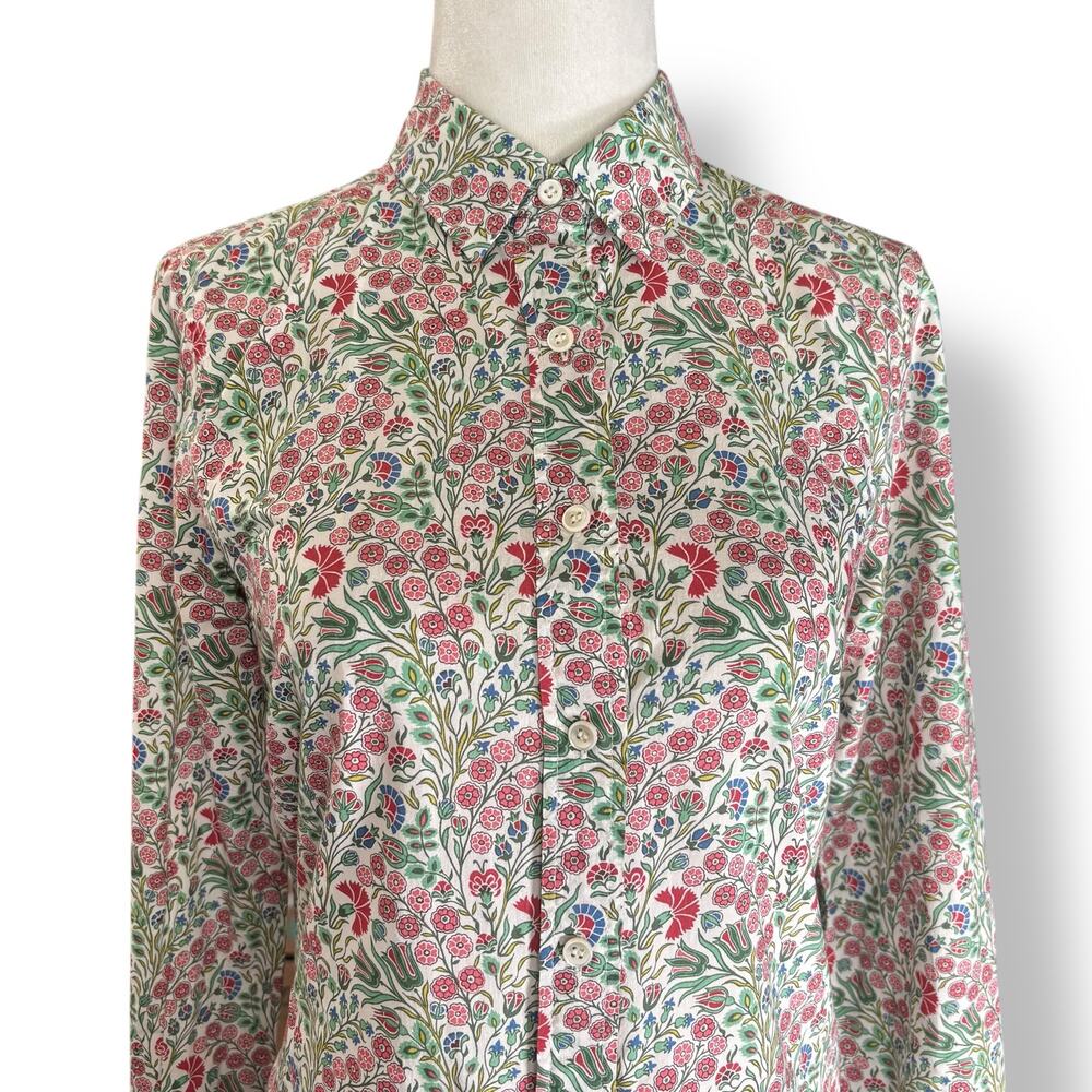 Liberty Art Fabrics J Crew Floral Button Up Shirt Cottage Botanical Feminine